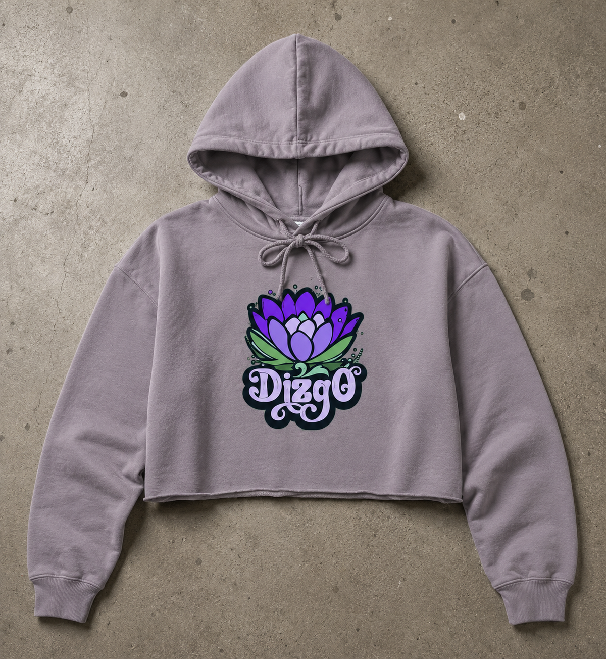 Women's Cropped Lotus Flower Hoodie